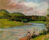 Paysage fluvial impressionniste